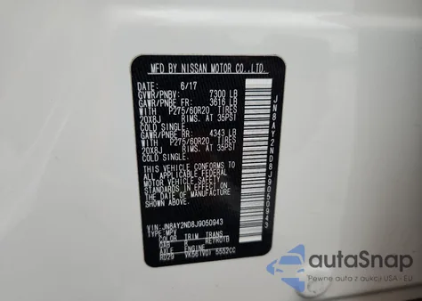 2018 Nissan Armada Sv from USA, damaged, VIN JN8AY2ND8J9050943